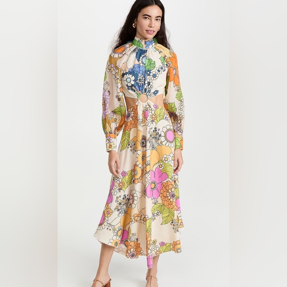 ALEMAIS Farrah Cut-Out Midi Dress